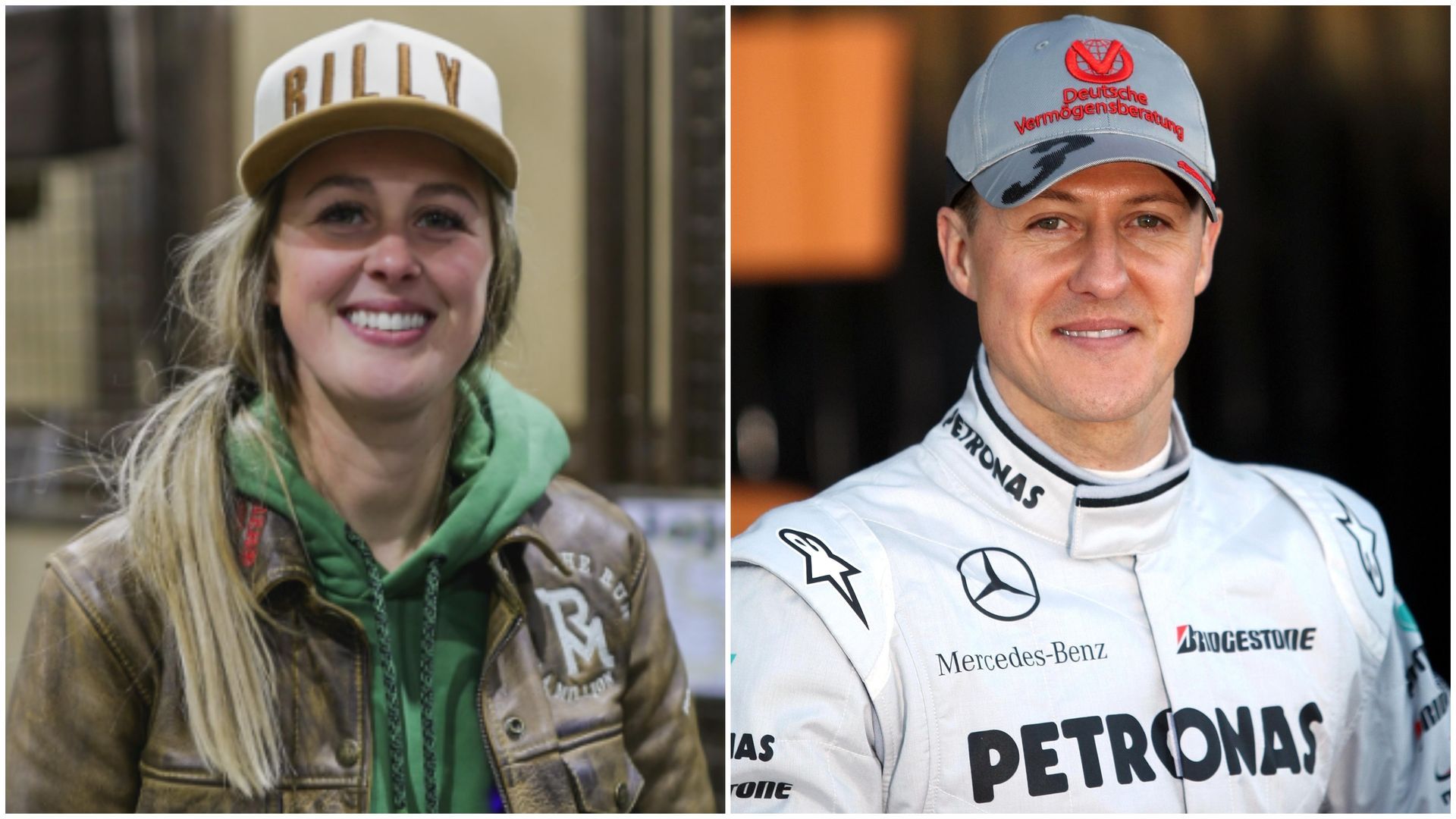 La hija de Michael Schumacher con el piloto La hija de Michael Schumacher con el piloto