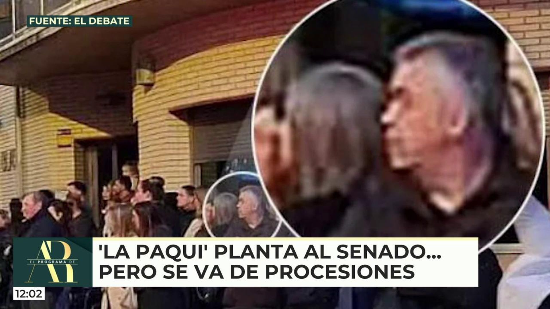 'La Paqui' y Santos Cerdán disfrutando de las procesiones de Milagro, Navarra