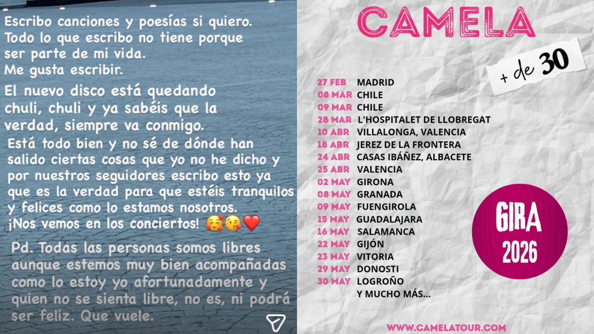 La última declaración de María Ángeles Muñoz, integrante de Camela