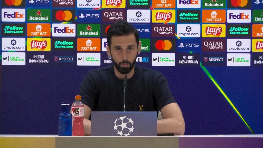 Arbeloa, en rueda de prensa tras el partido contra el Bayern Munich en Champions