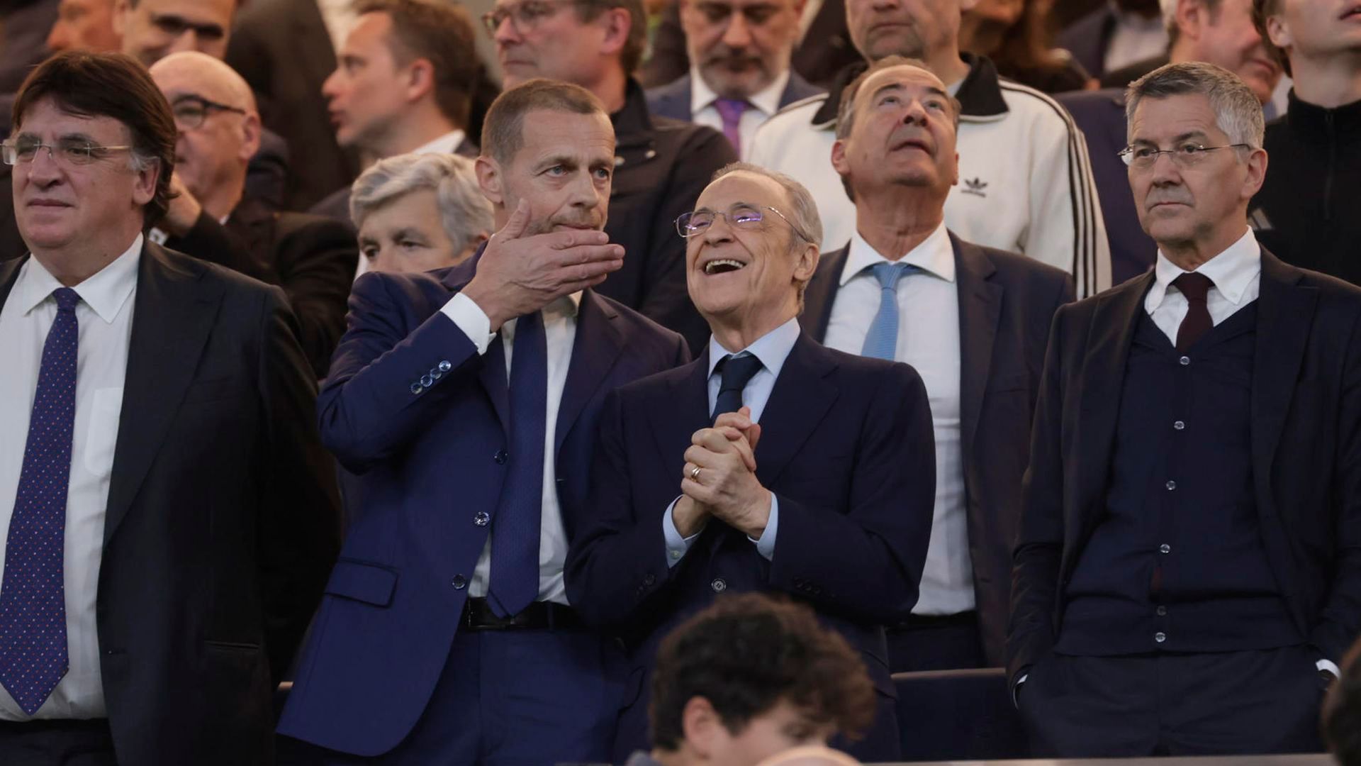Ceferin y Florentino Pérez en el Santiago Bernabéu