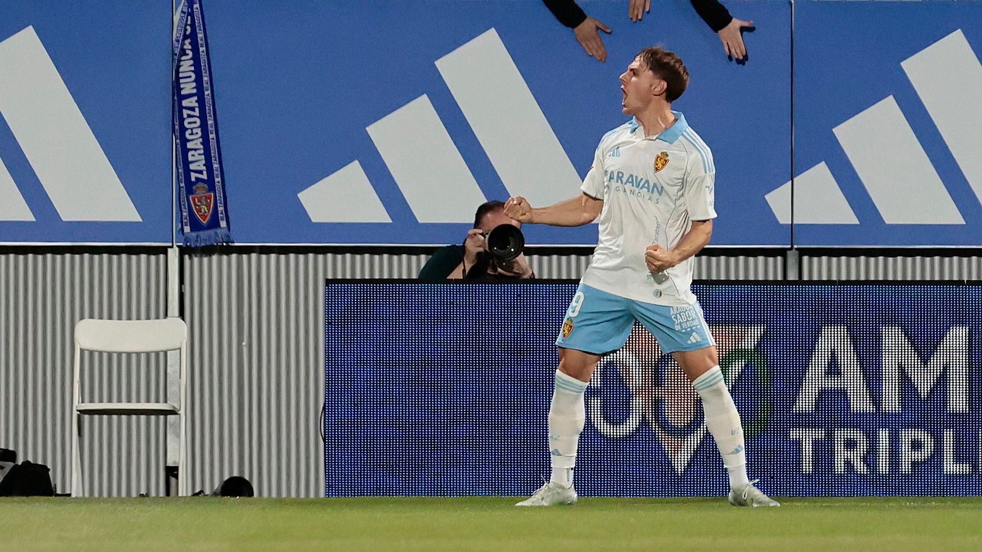 Dani Gómez en un encuentro como zaragocista