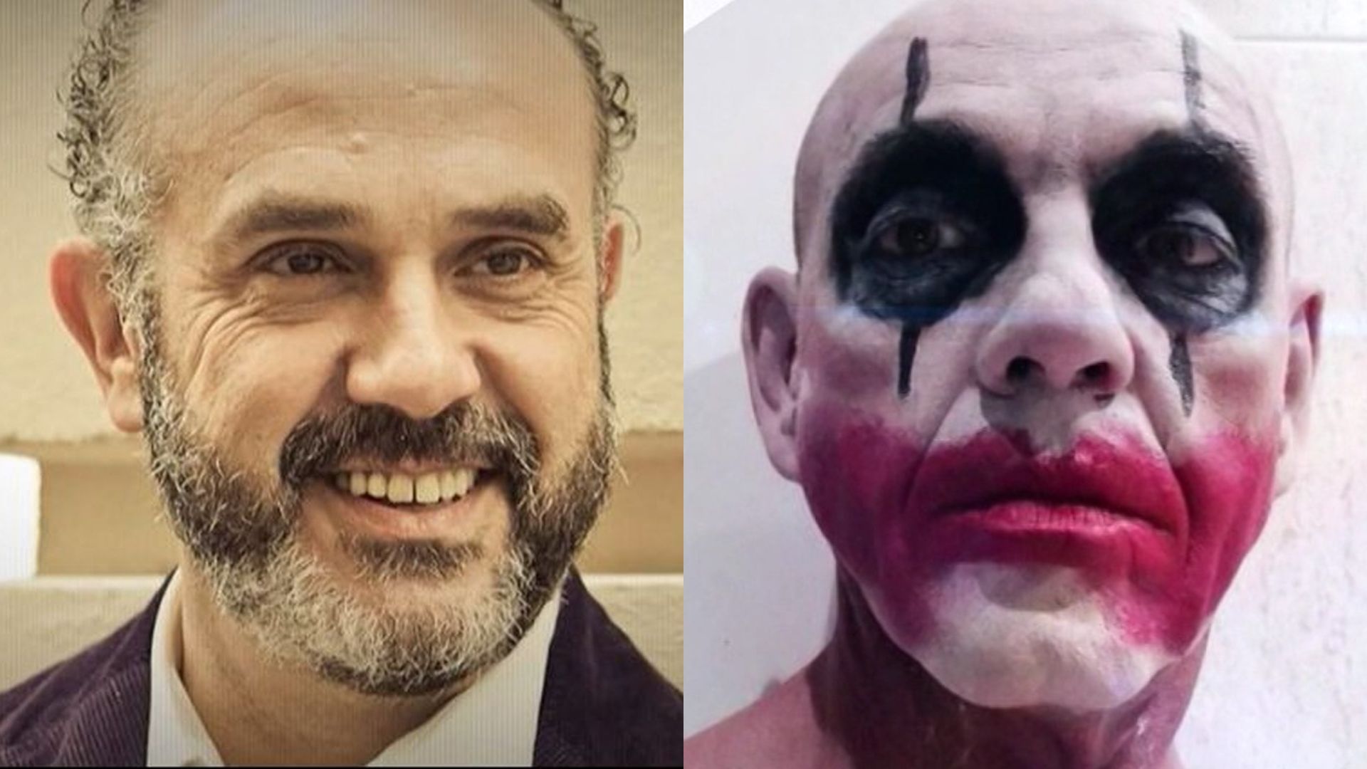 El actor Koldo Losada y su marido, pintado de Joker El actor Koldo Losada y su marido, pintado de Joker