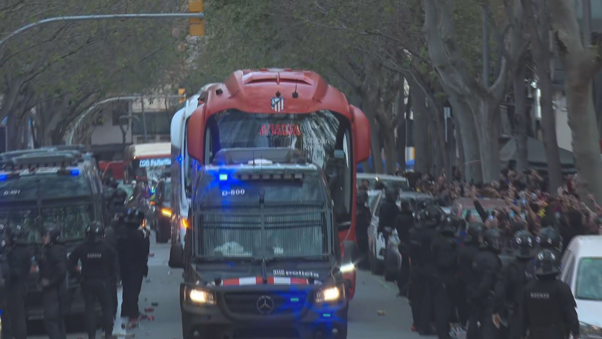 La llegada del autobús del Atlético de Madrid
