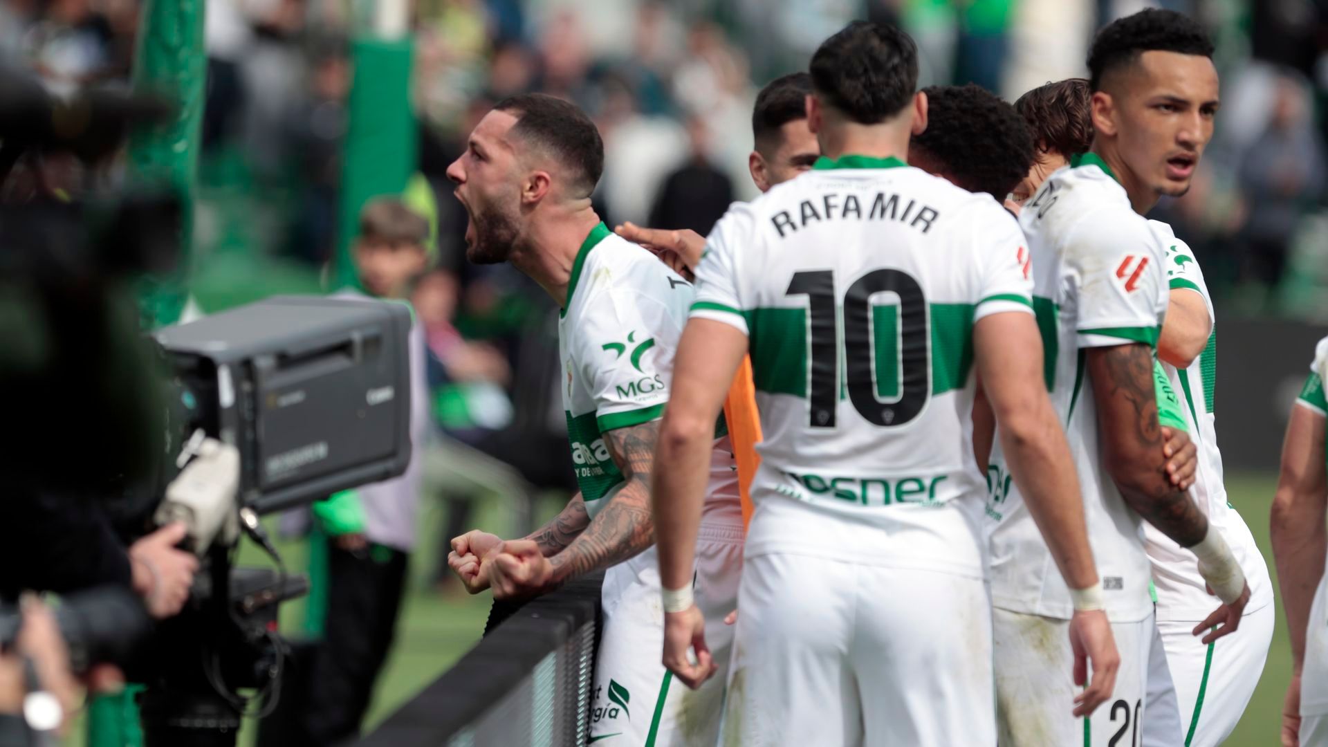 Tete Morente celebra su gol ante el RCD Mallorca