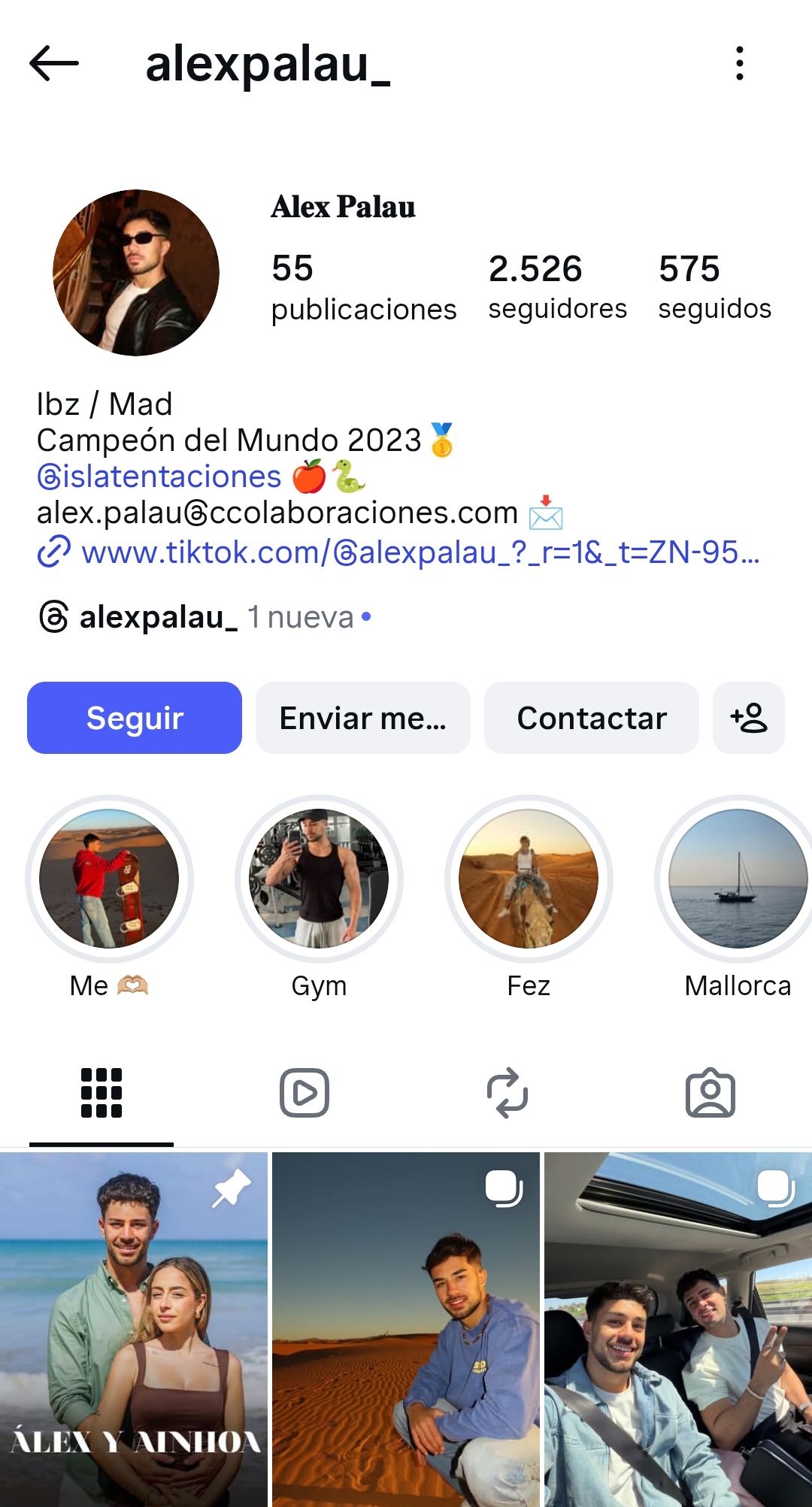 Alex Palau La isla de las tentaciones LIDLT Instagram 1