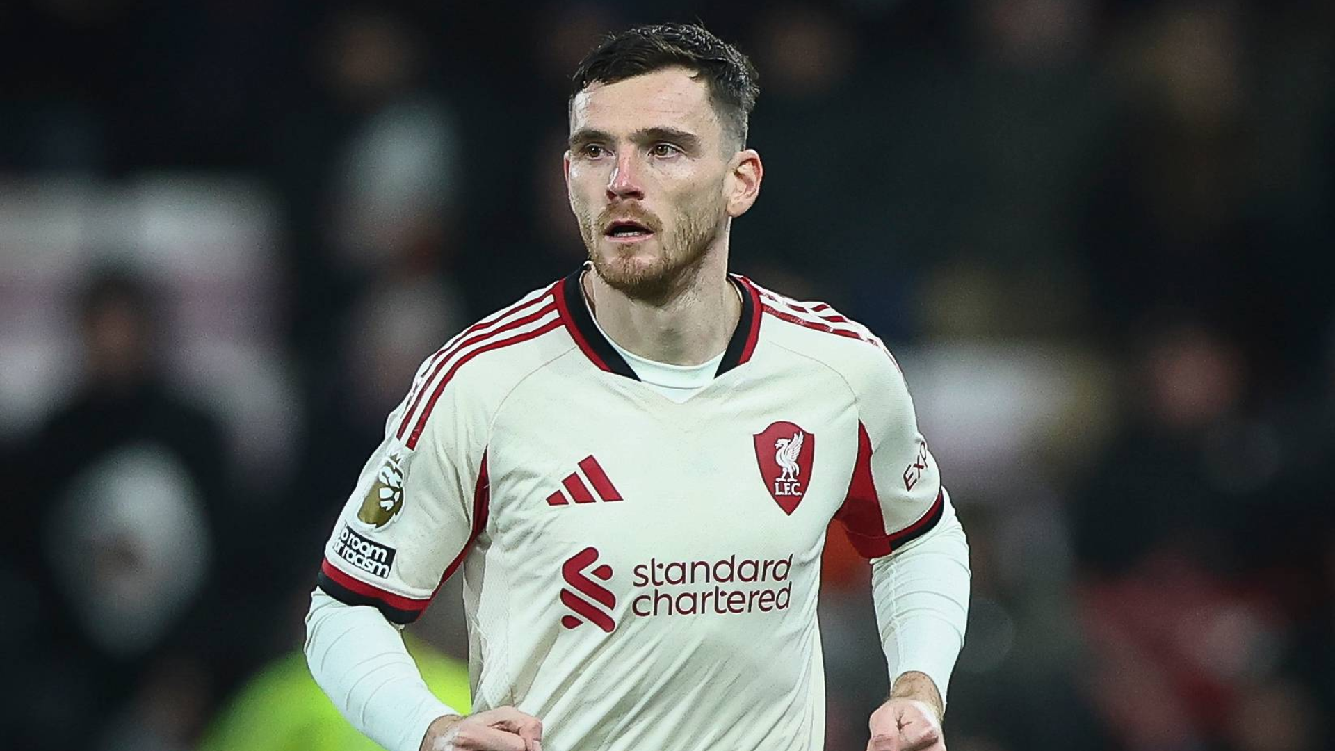 Andy Robertson, en un partido con el Liverpool
