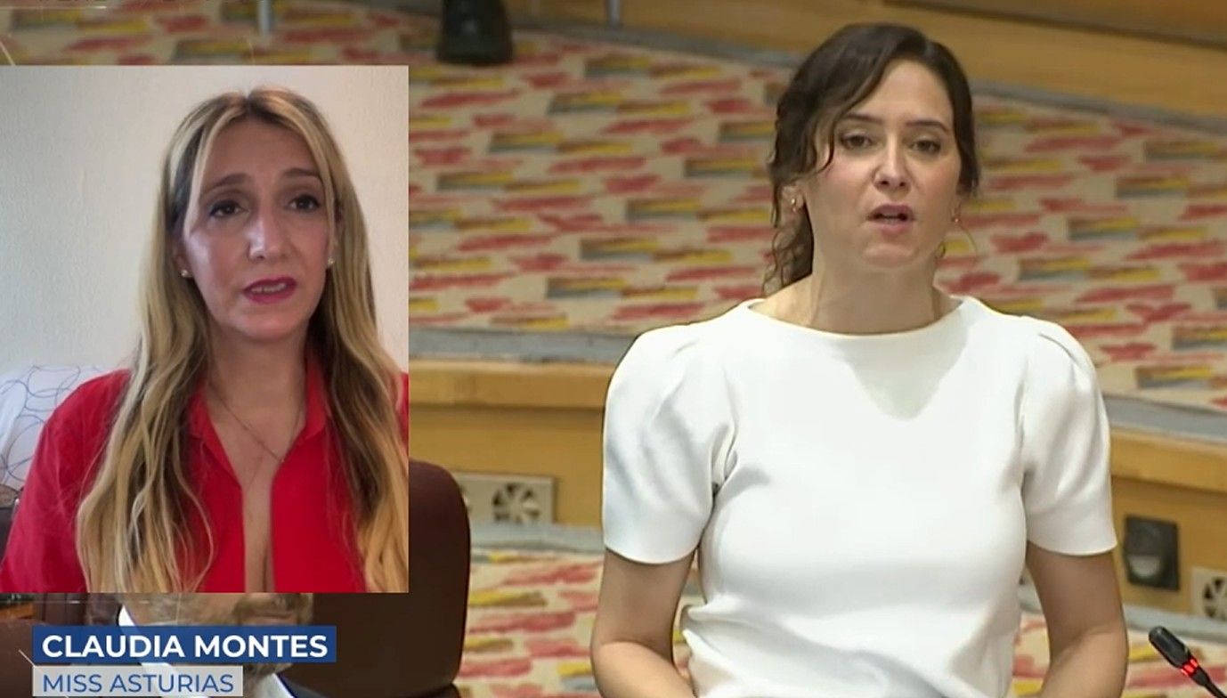 Claudia Montes responde al ''trabajan menos que Miss Asturias'' de Isabel Díaz Ayuso: ''Iba a ayudar a la derecha, ahora lo voy a borrar todo''