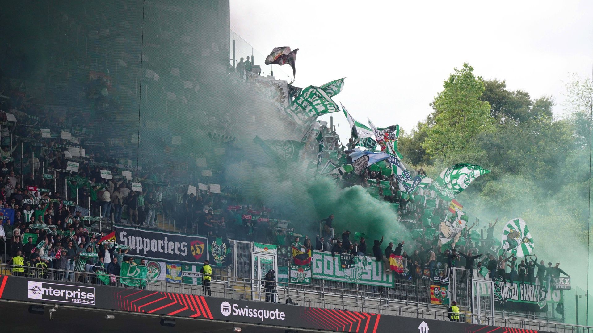 Imagen de la afición del Betis en Braga