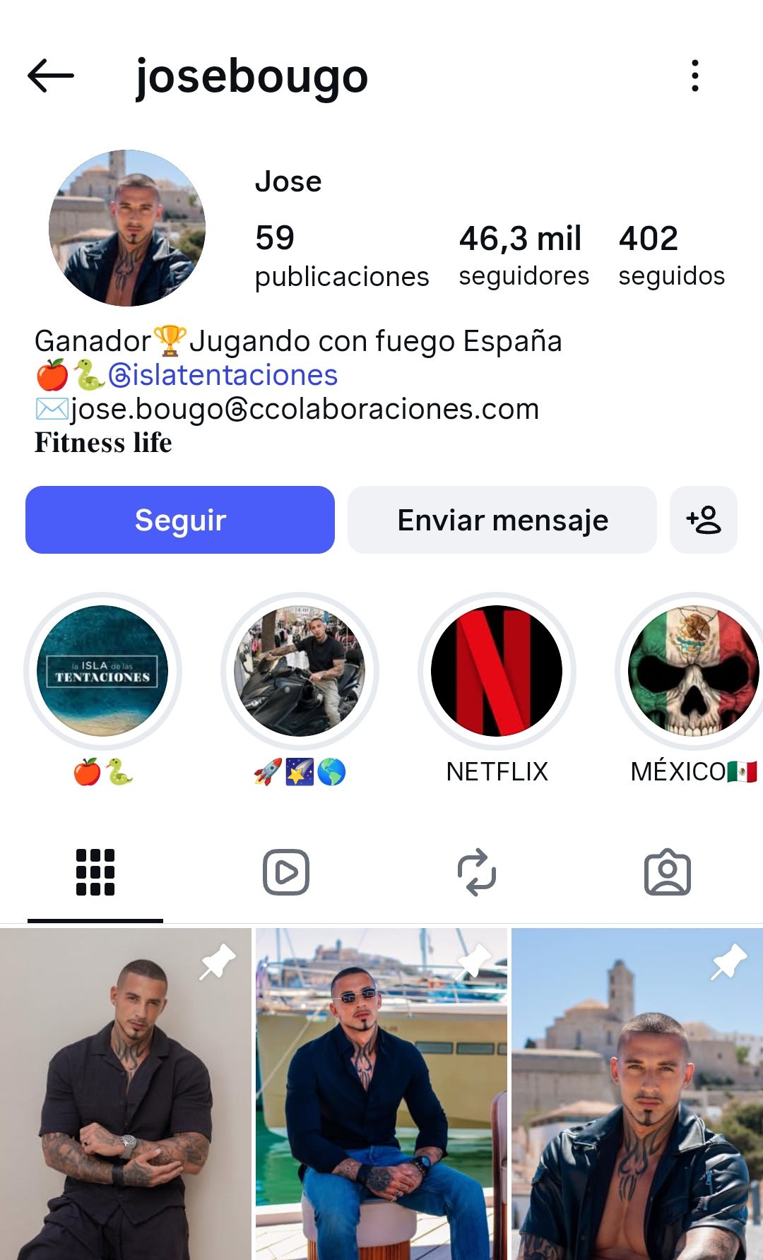 Jose Bougo La isla de las tentaciones LIDLT Instagram 1