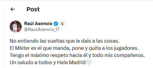 La publicación de Raúl Asencio