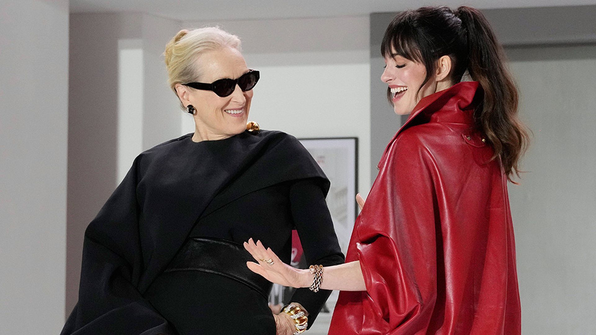 Meryl Streep y Anne Hathaway en la promoción de El diablo se viste de Prada 2