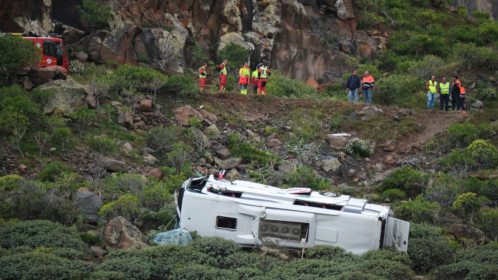 Autobús accidentado en La Gomera
