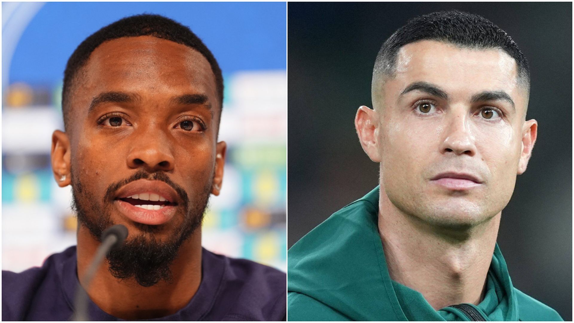 Ivan Toney y Cristiano Ronaldo en un montaje