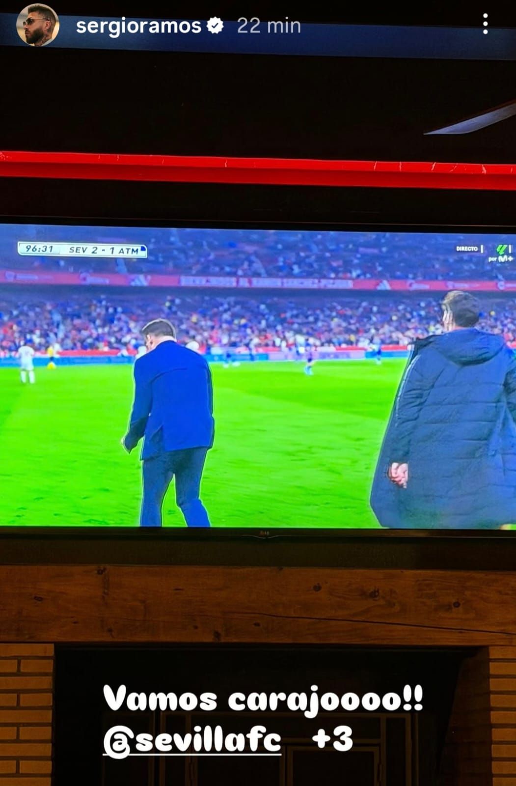 La celebración de Sergio Ramos tras la victoria del Sevilla