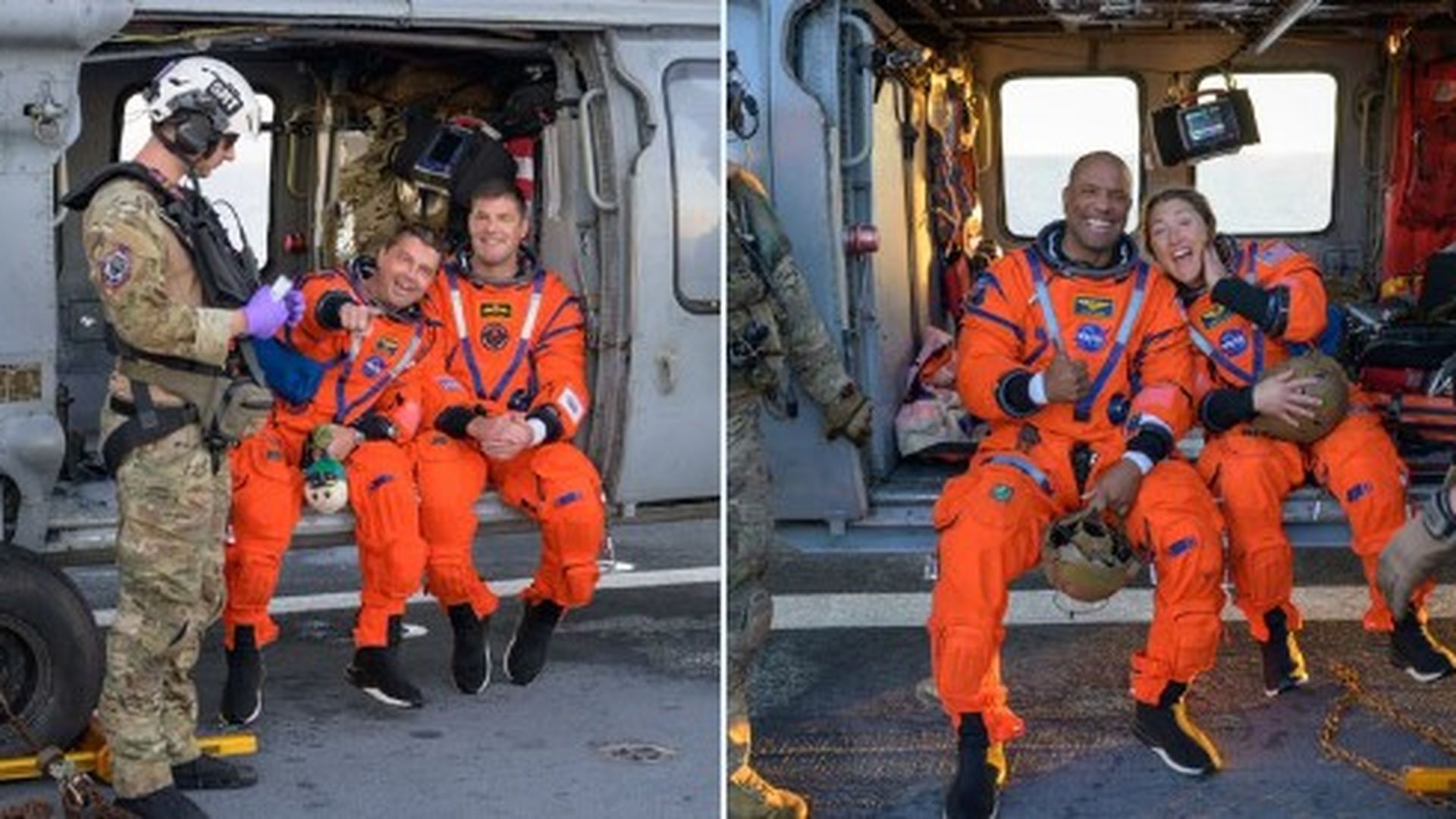 Los astronautas, sometidos a pruebas médicas antes de reunirse con sus familias.