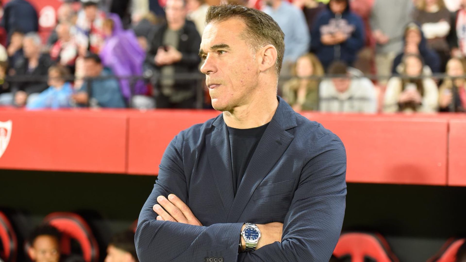 Luis García Plaza, en el Sevilla - Atlético de Madrid