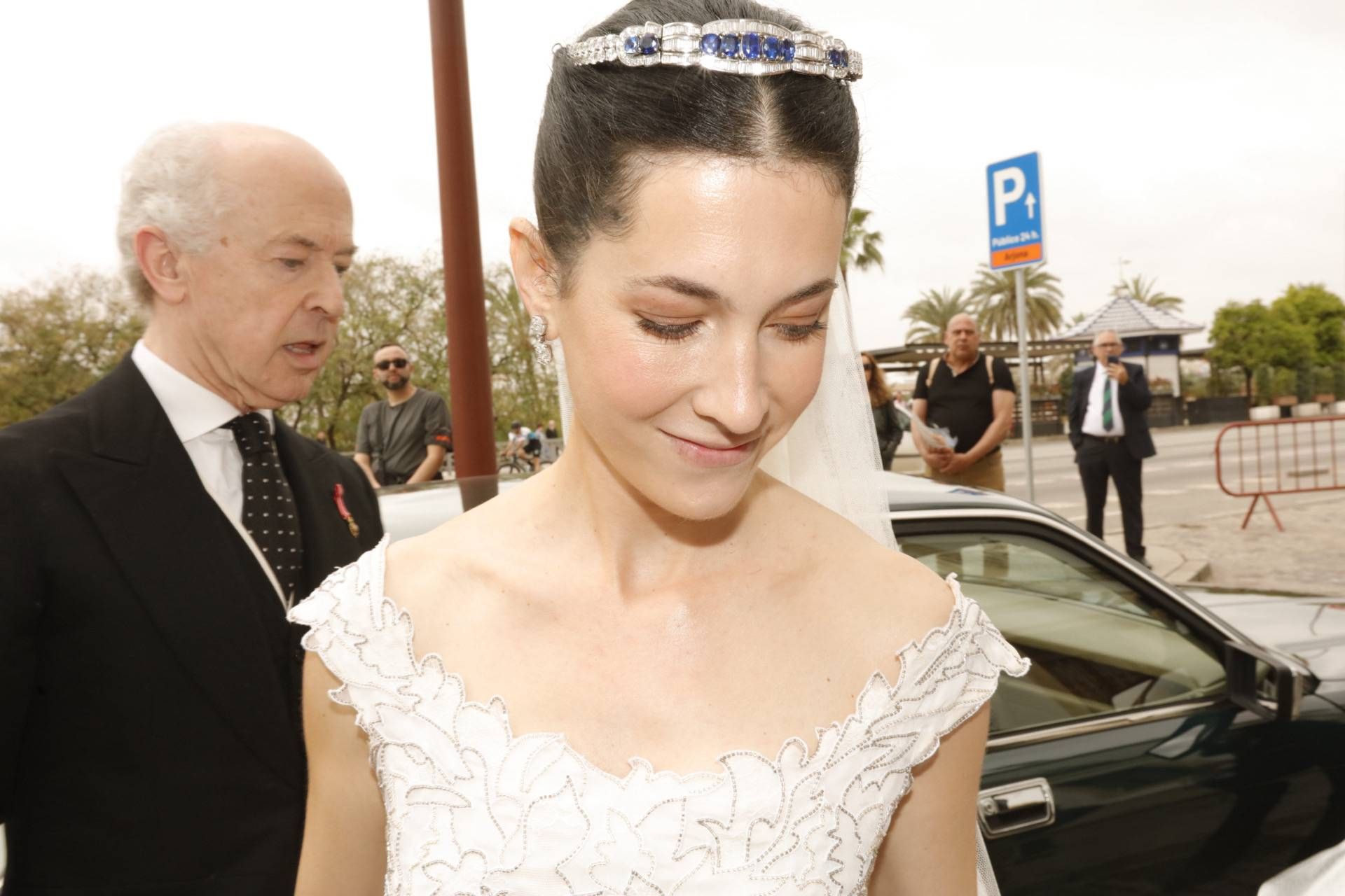 Un detalle del look de novia de Carla Benjumea en su boda con Antonio Domecq