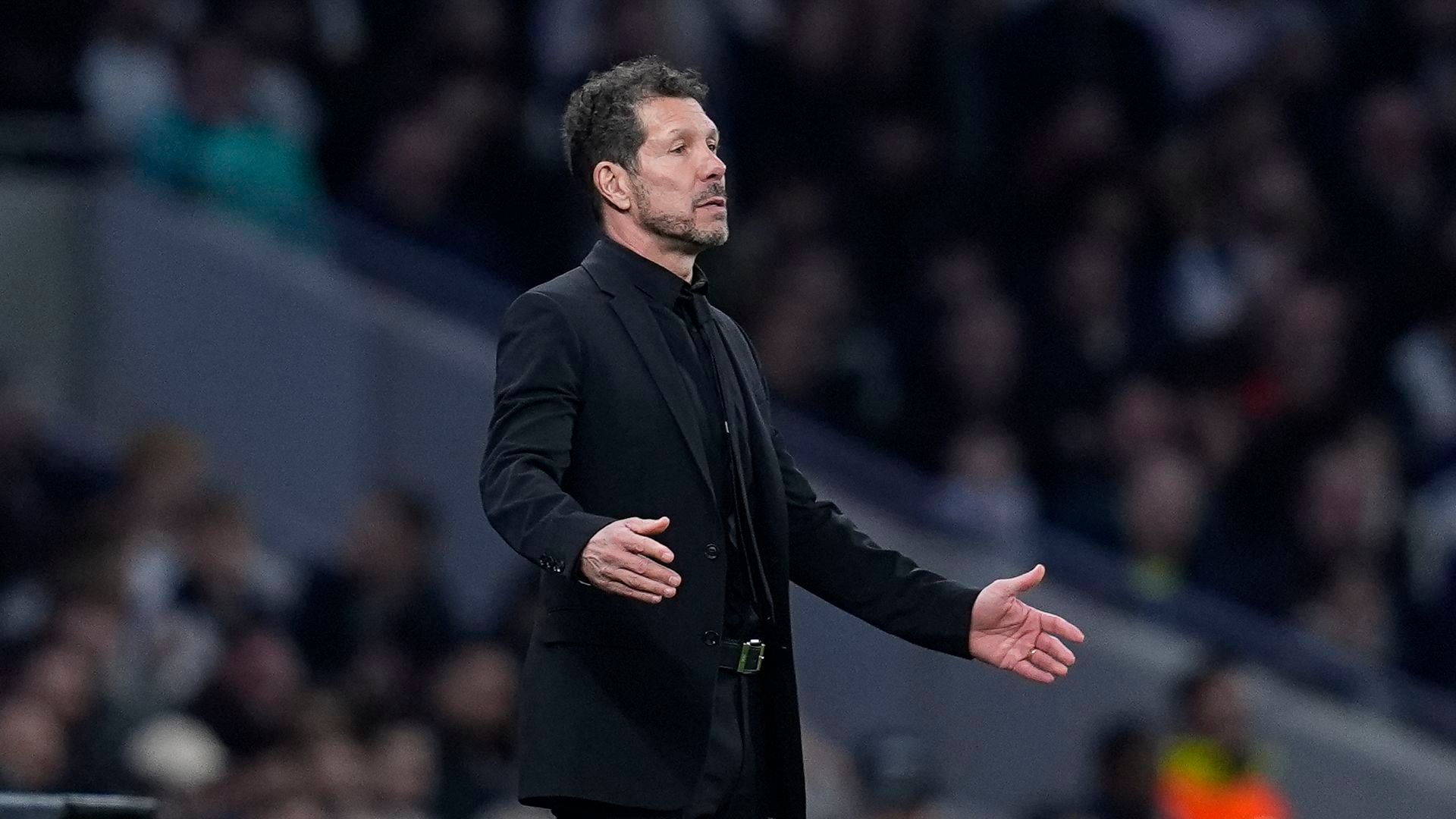 Diego Pablo Simeone durante un partido del Atlético de Madrid