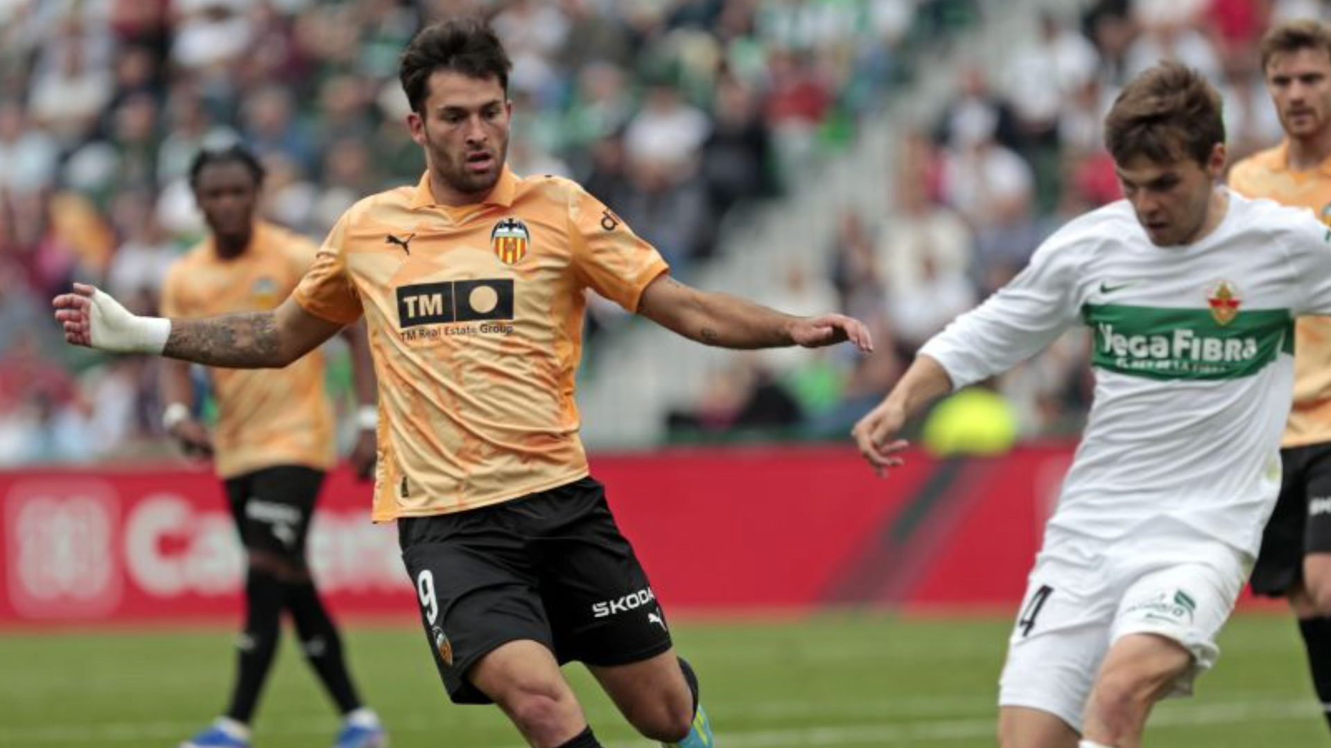 Hugo Duro en la jornada retro ante el Elche