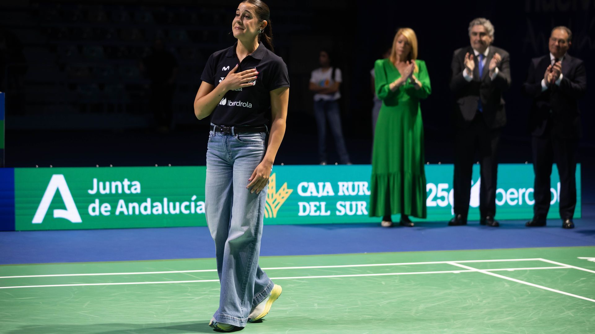 Imágenes del homenaje realizado a la deportista onubense Carolina Marín