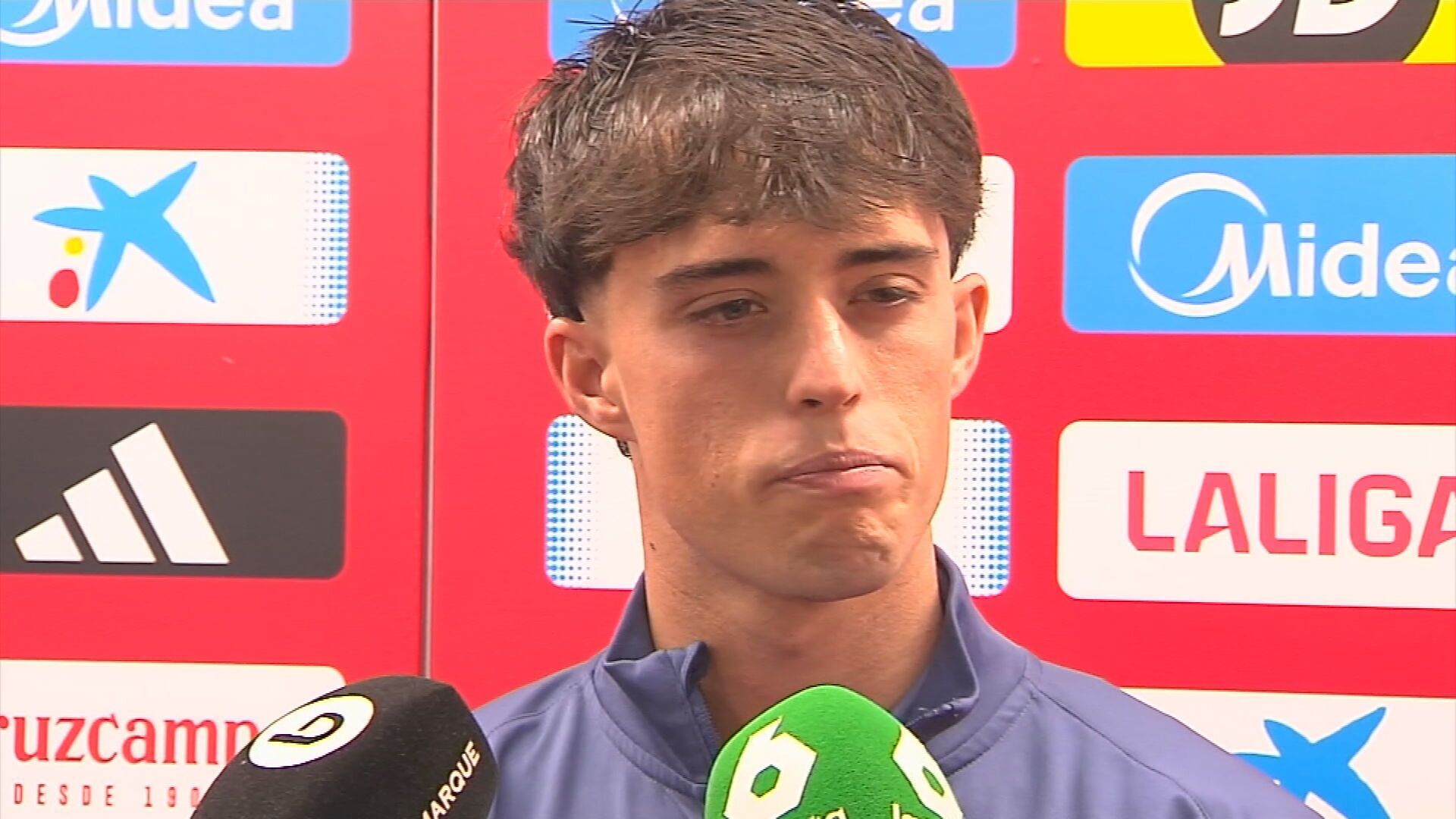 Javi Boñar, emocionado tras su debut con gol en el Atlético