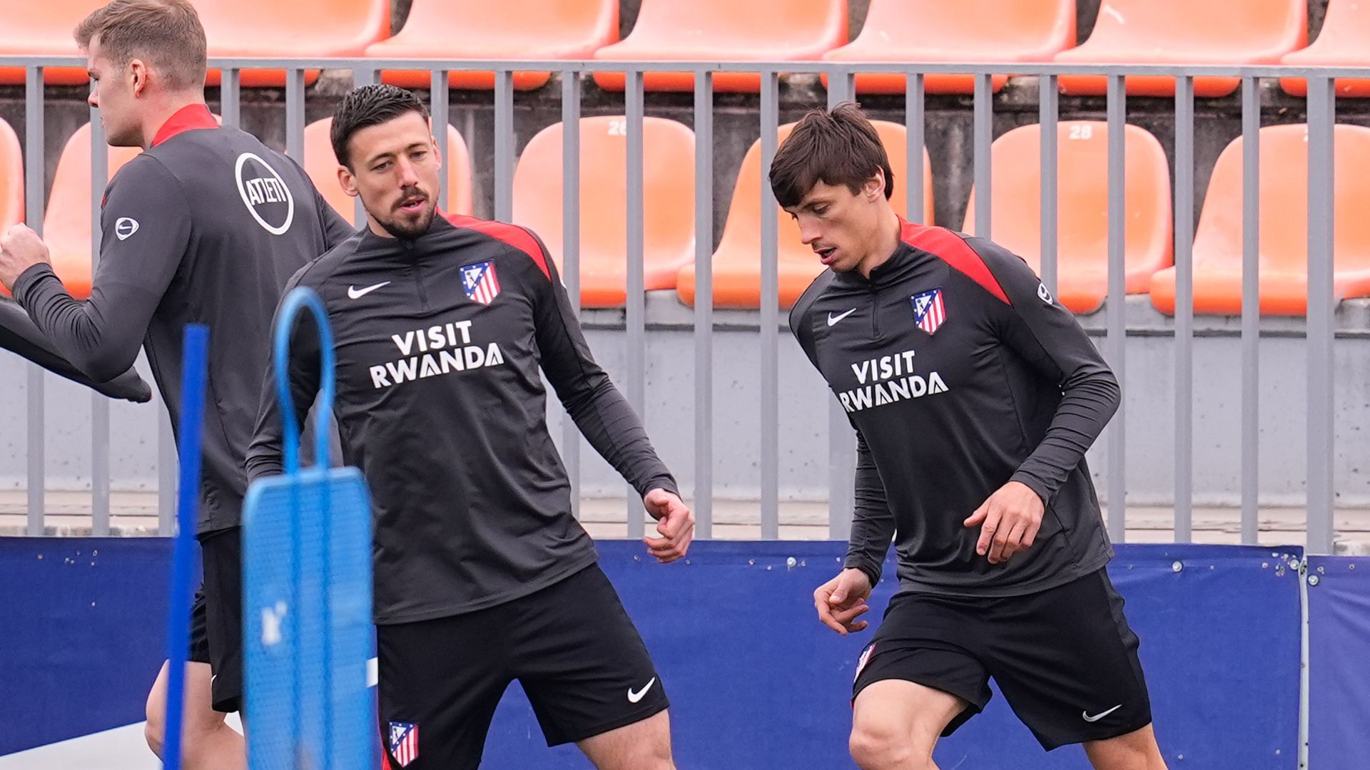 Lenglet y Le Normand durante un entrenamiento del Atlético de Madrid