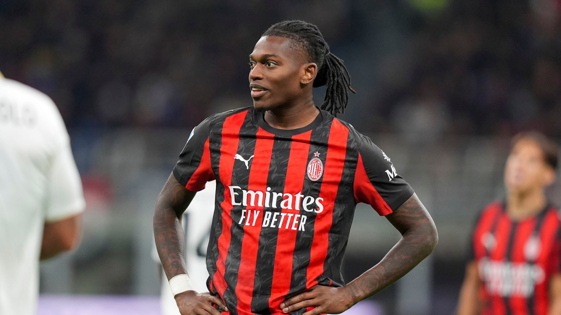 Rafael Leao durante un partido del AC Milan