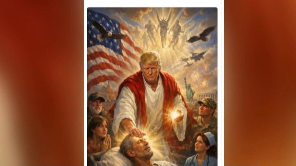 El papa León XIV, nuevo enemigo de Trump, que lanza una imagen como si él fuera Jesucristo