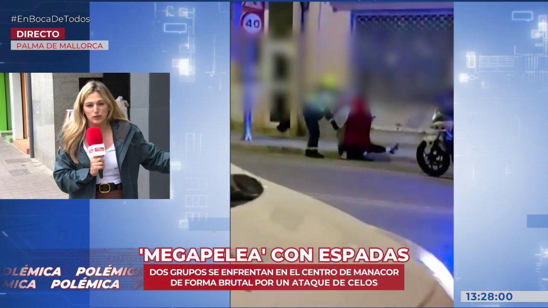 Impactantes imágenes | Brutal pelea con espadas en el centro de Palma de Mallorca