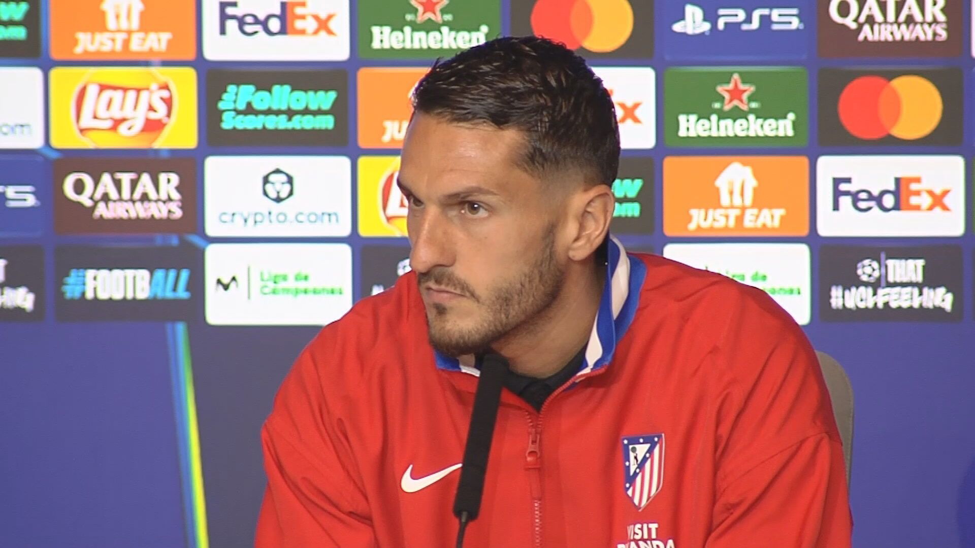 Koke, en la rueda de prensa previa al partido contra el Barça