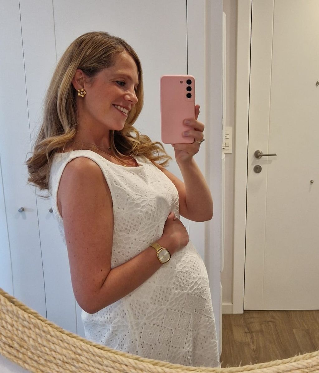 María González durante su embarazo