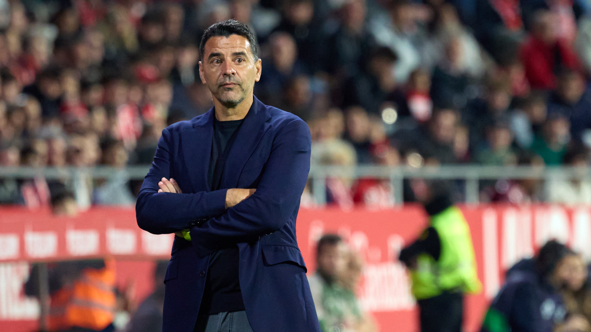 Míchel Sánchez, en un partido del Girona