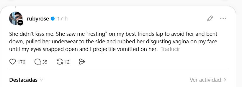 Ruby Rose acusa a Katy Perry de agredirla sexualmente