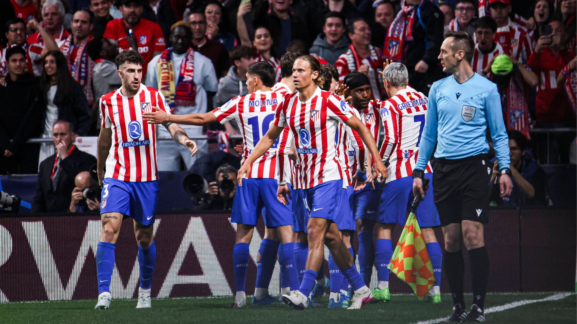Celebración de gol colchonera