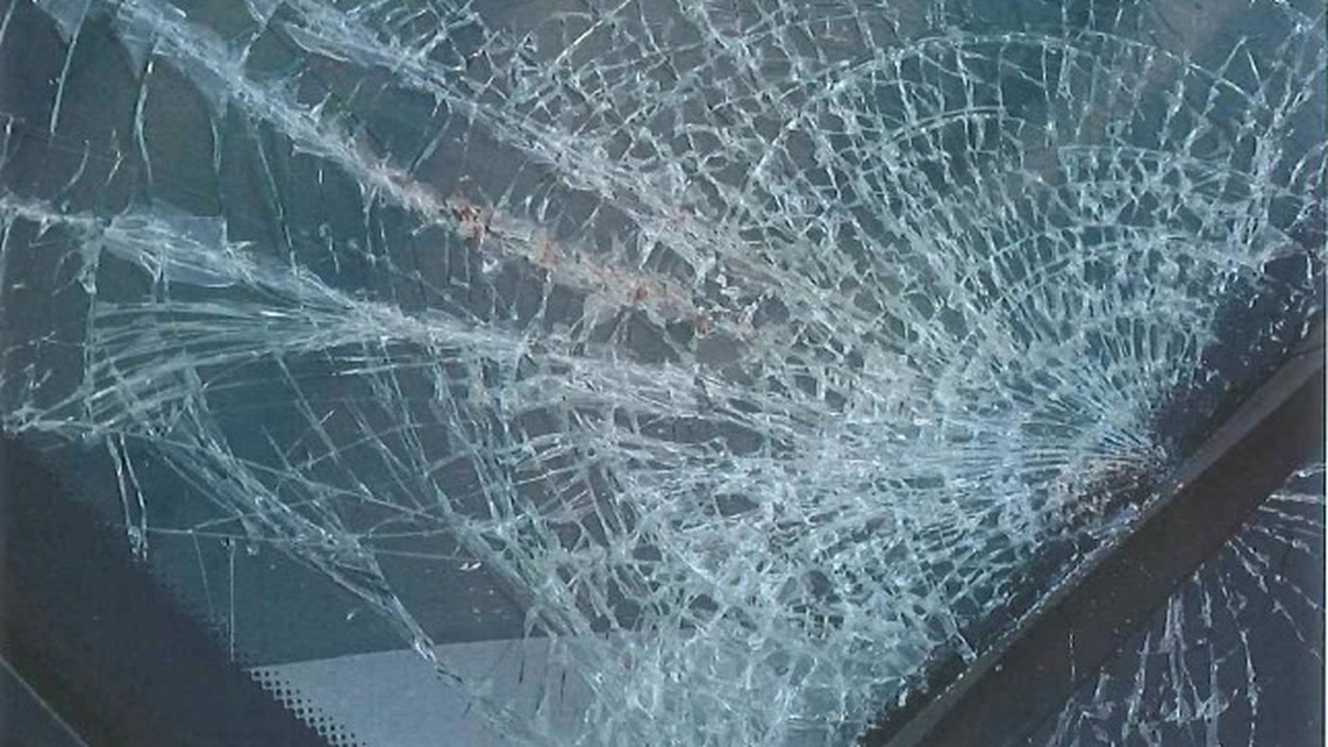 Impacto del atropello en la luna delantera del vehículo