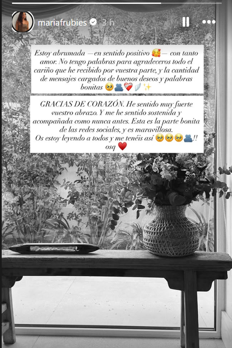 María Fernández-Rubíes habla por primera vez tras comunicar la pérdida de su bebé