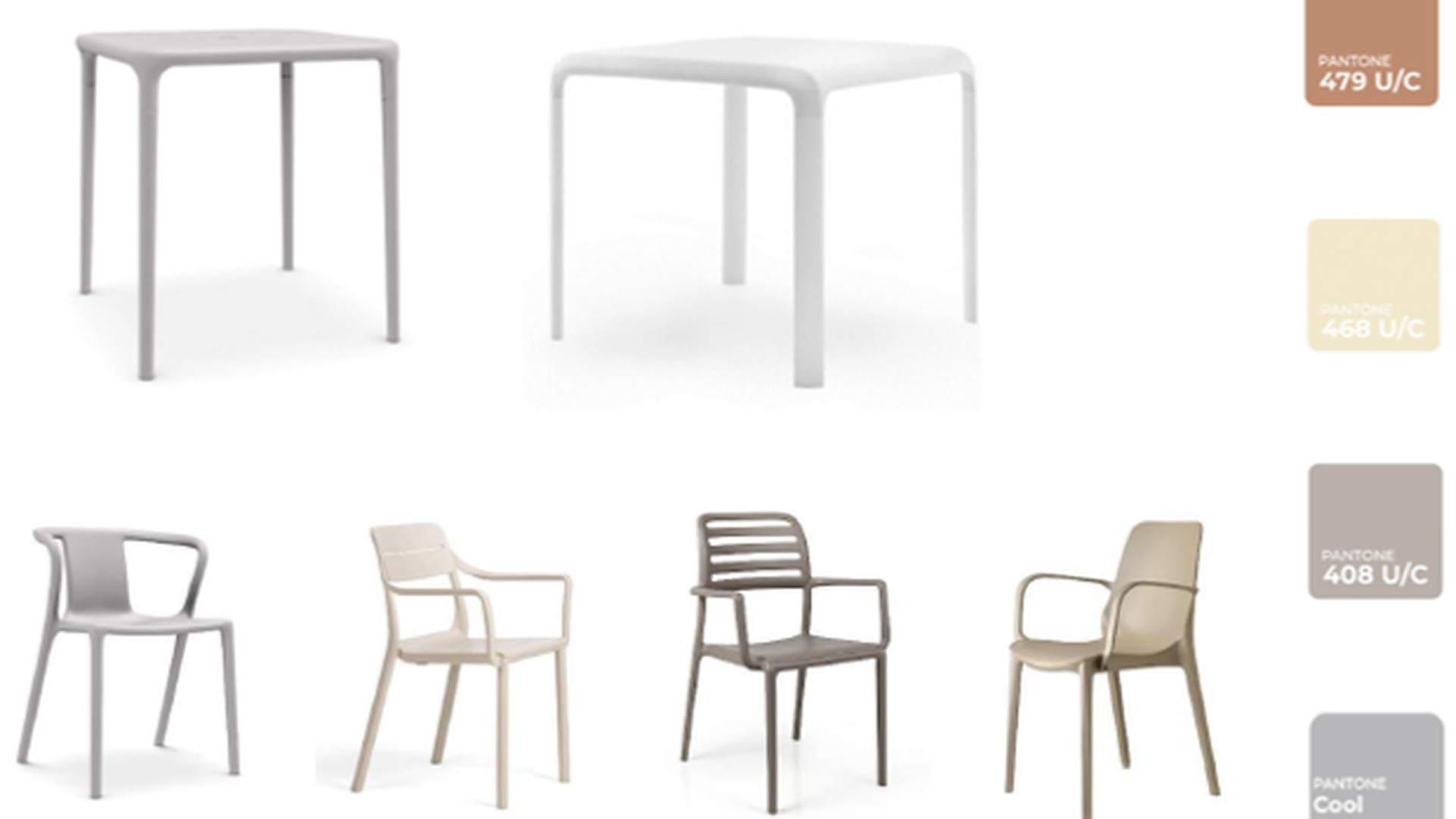 Modelos de mesas y sillas propuestos