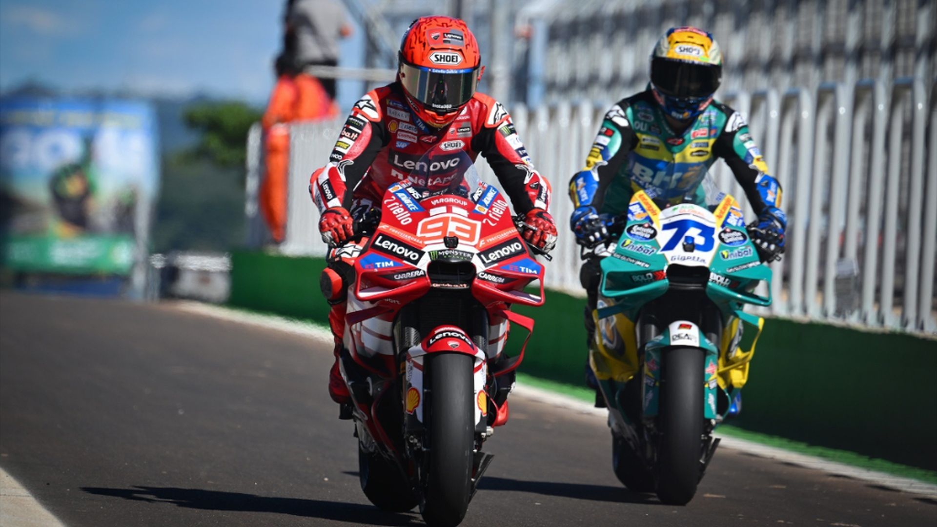 Álex y Marc Márquez, en el GP de Brasil