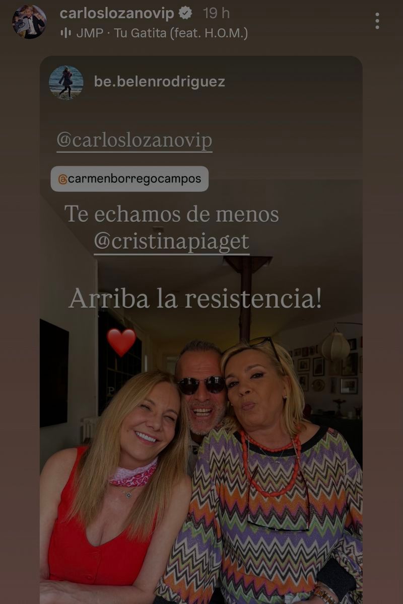Carlos Lozano comparte su último reencuentro con Carmen Borrego y Belén Rodríguez