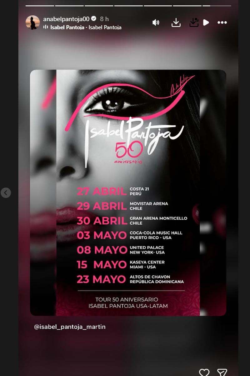 El gesto de Anabel Pantoja con su tía Isabel: promociona su nueva gira de conciertos en América