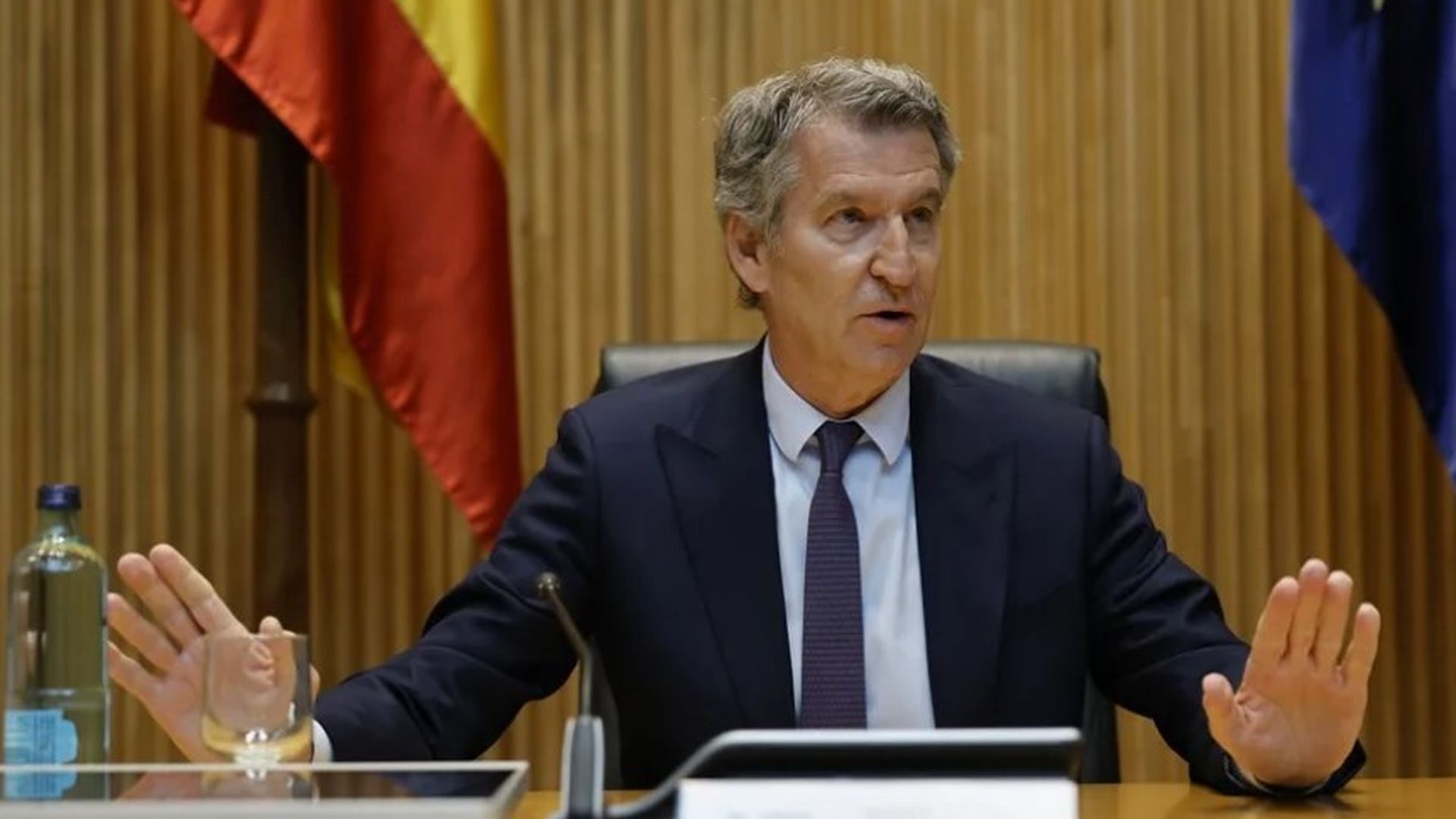 El líder del PP, Alberto Núñez Feijóo, este martes en el Congreso.