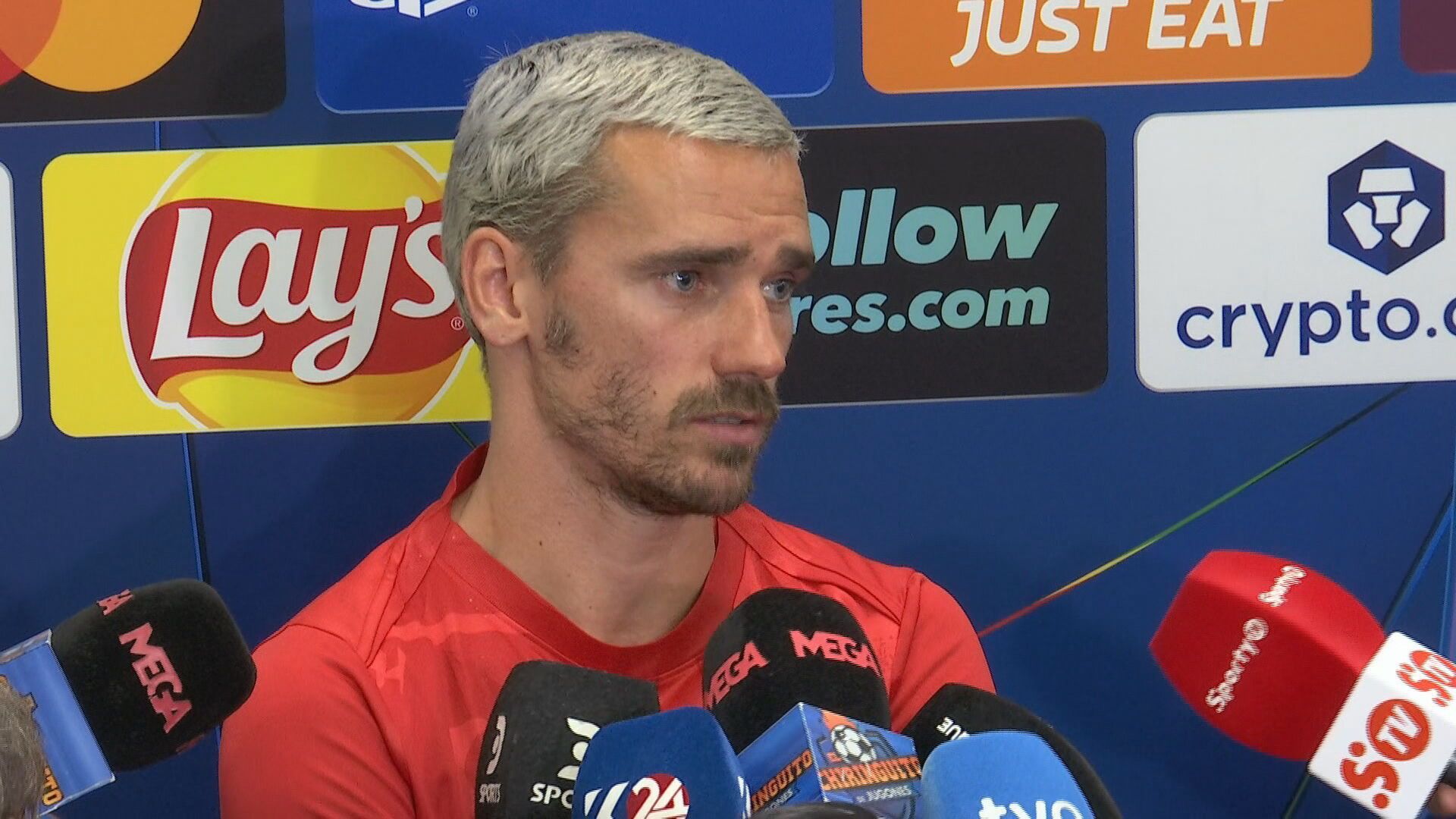 Griezmann, en zona mixta