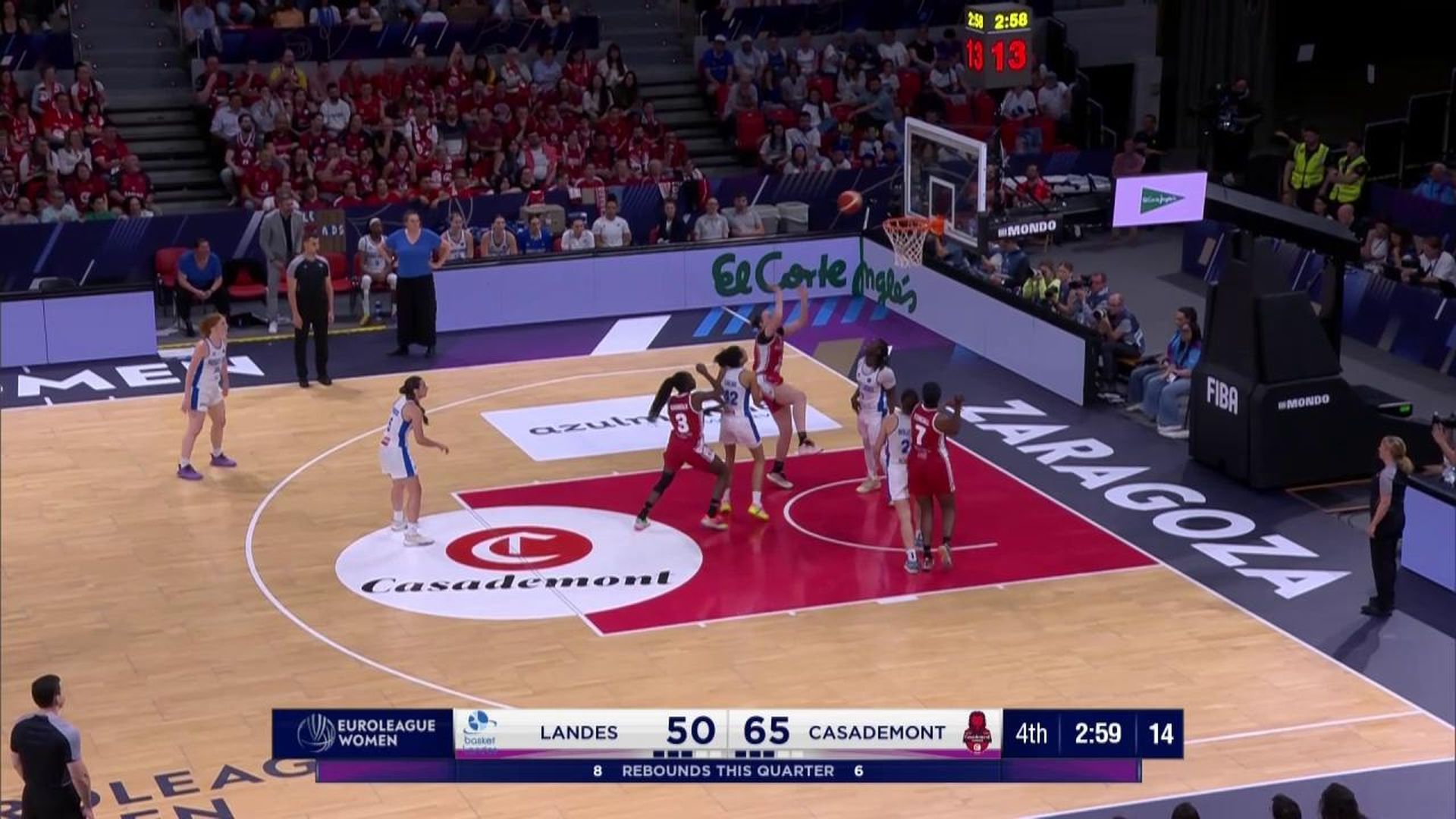 Jugada del Basket Landes - Casademont Zaragoza