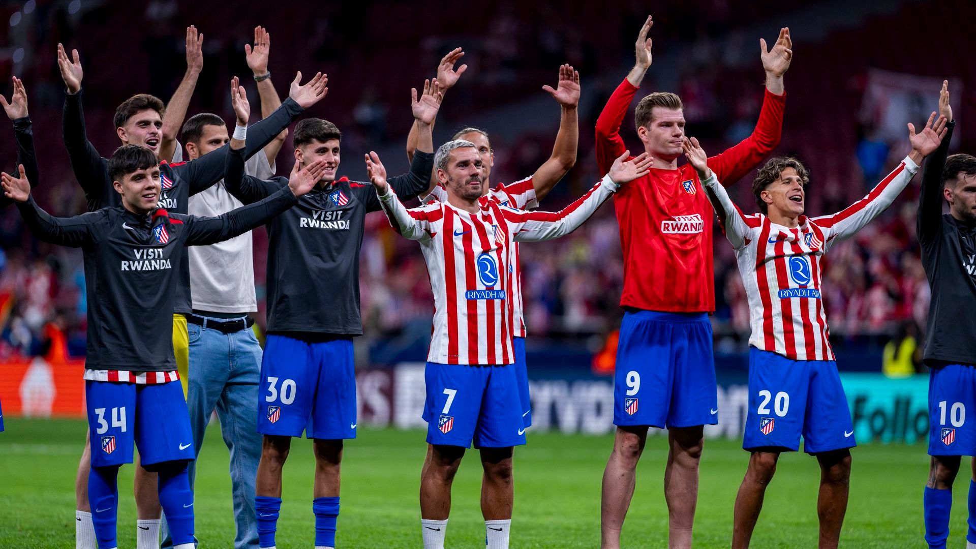 Los jugadores del Atlético de Madrid celebrando el pase a semifinales