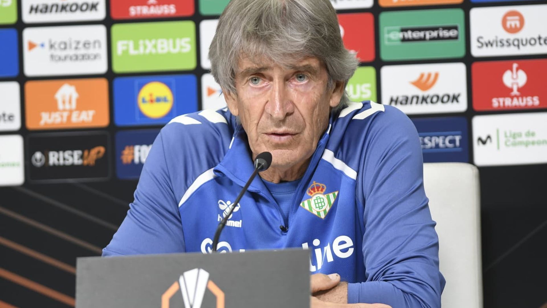 Manuel Pellegrini, en la rueda de prensa de este miércoles