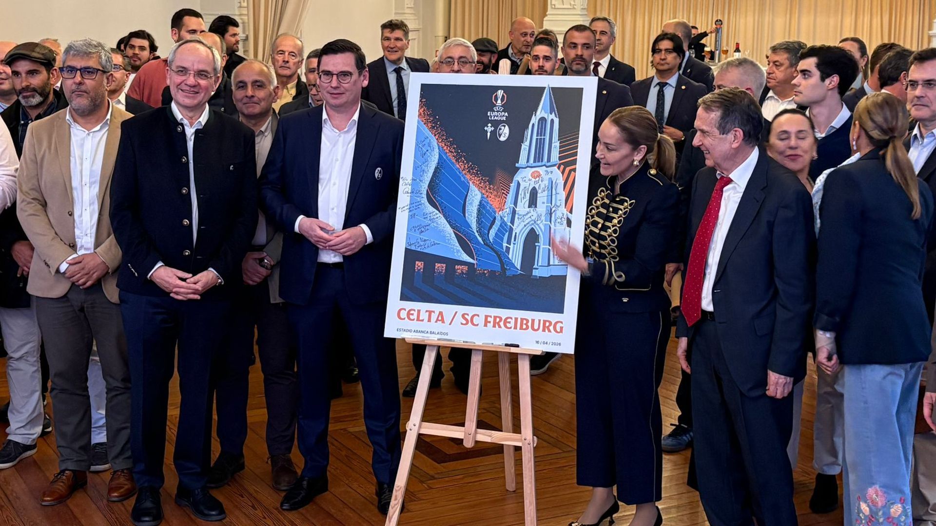 Marián Mouriño en la recepción al Friburgo