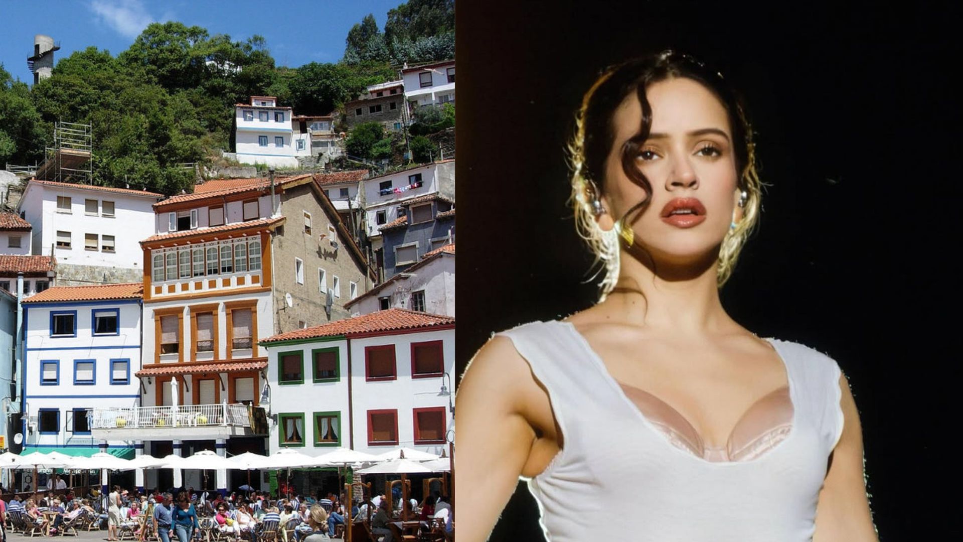 Montaje con el pueblo de Cudillero y Rosalía en su gira 'Lux' Montaje con el pueblo de Cudillero y Rosalía en su gira 'Lux'