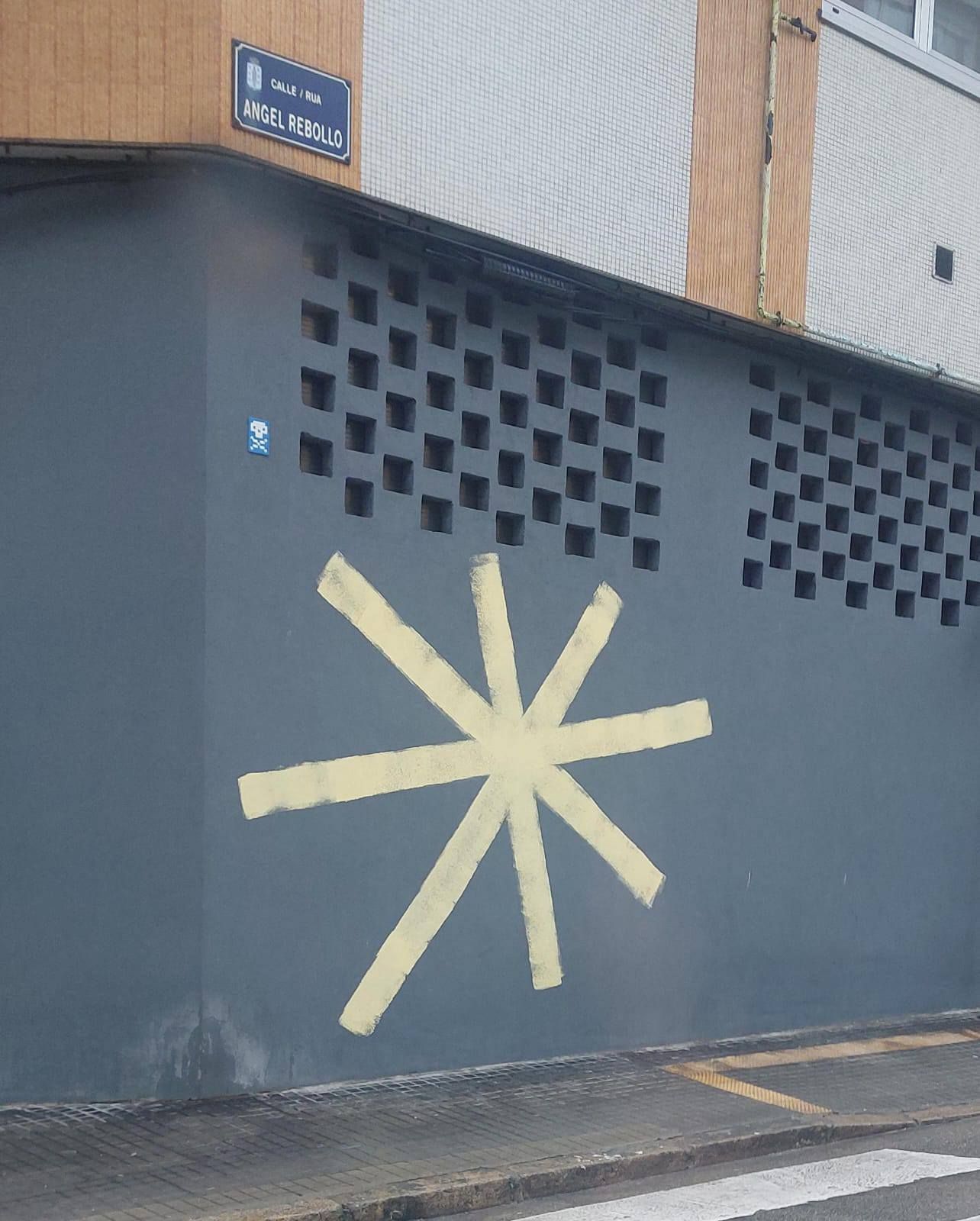 Uno de los asteriscos aparecidos en el barrio de Monte Alto