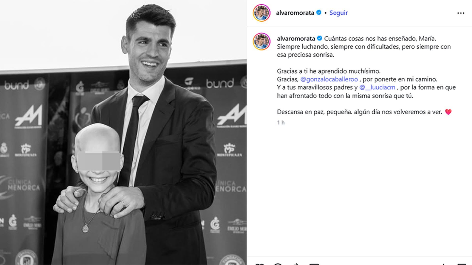 Álvaro Morata, tras la muerte de María